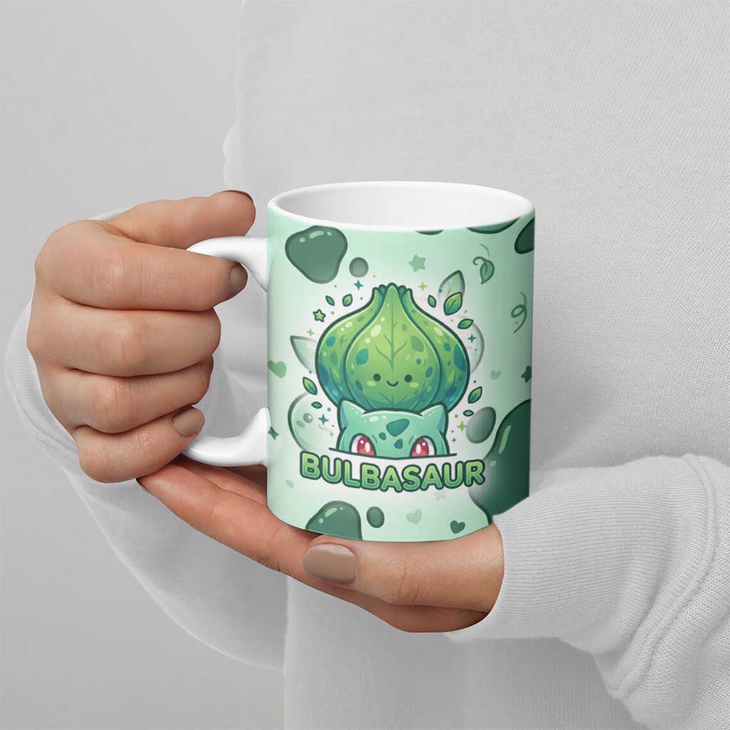 Bulbasaur Ceramic Mug Playful Leafy Sprout Art