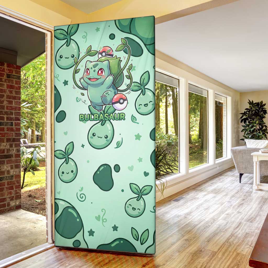 Bulbasaur Door Cover Playful Leafy Sprout Art