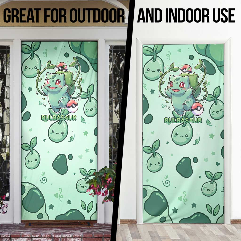 Bulbasaur Door Cover Playful Leafy Sprout Art