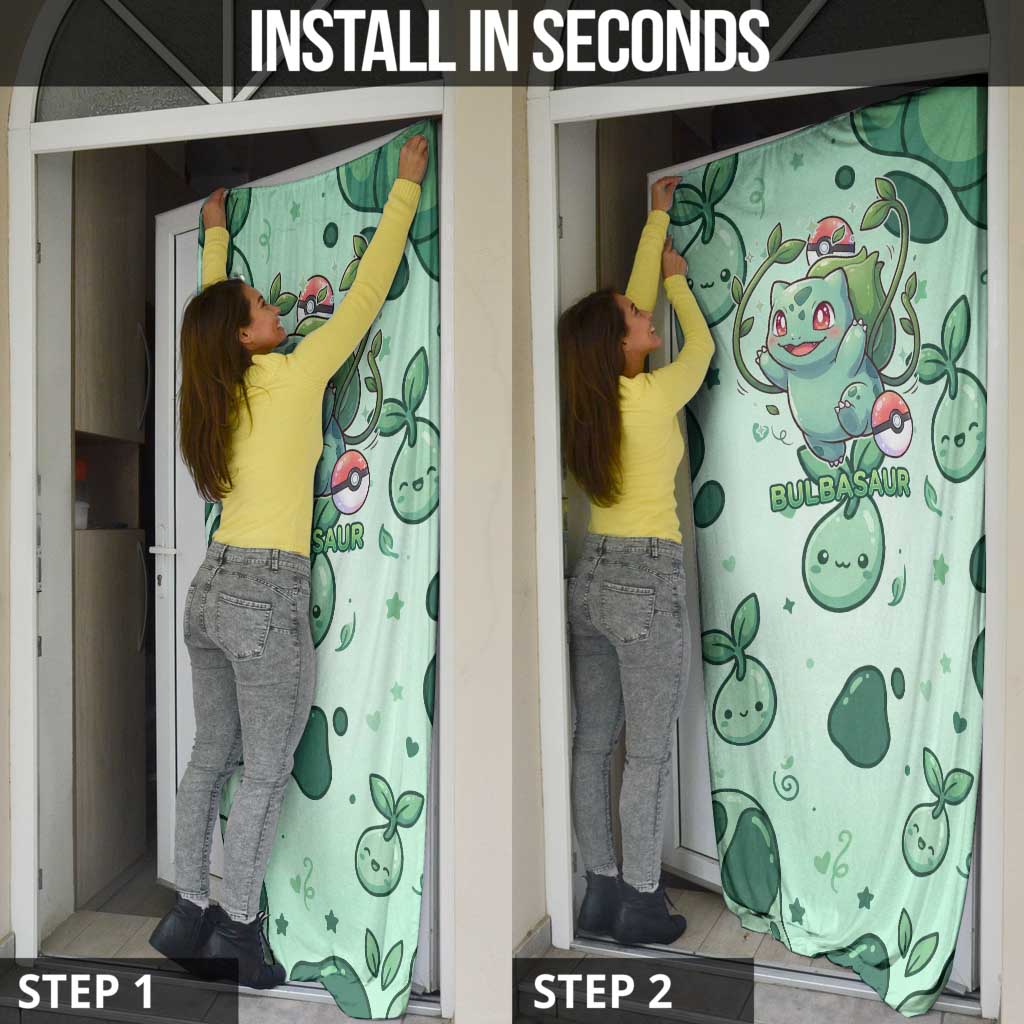 Bulbasaur Door Cover Playful Leafy Sprout Art