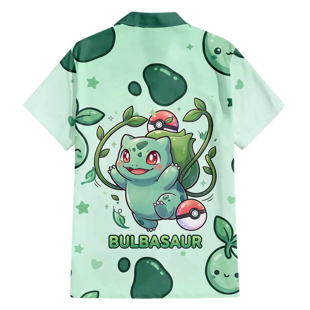 Bulbasaur Family Matching Mermaid Dress and Hawaiian Shirt Playful Leafy Sprout Art
