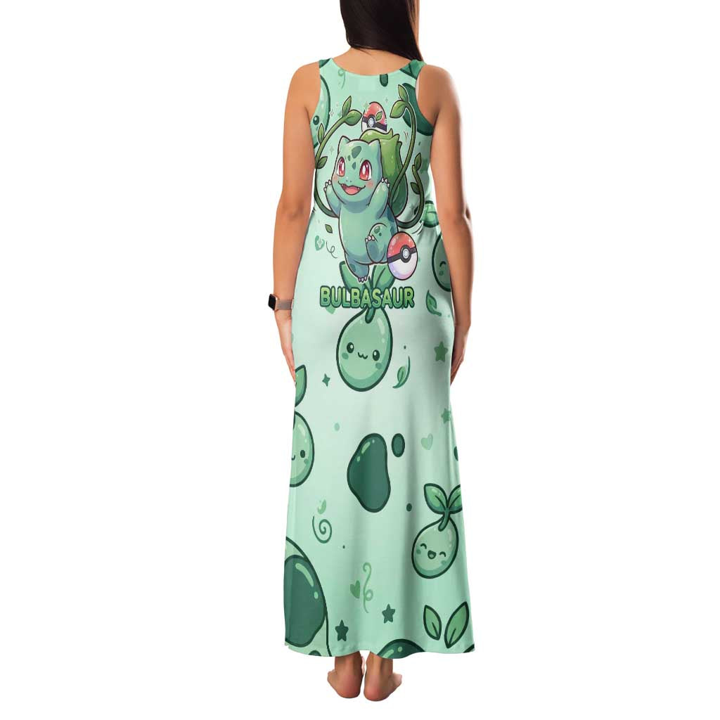 Bulbasaur Family Matching Tank Maxi Dress and Hawaiian Shirt Playful Leafy Sprout Art