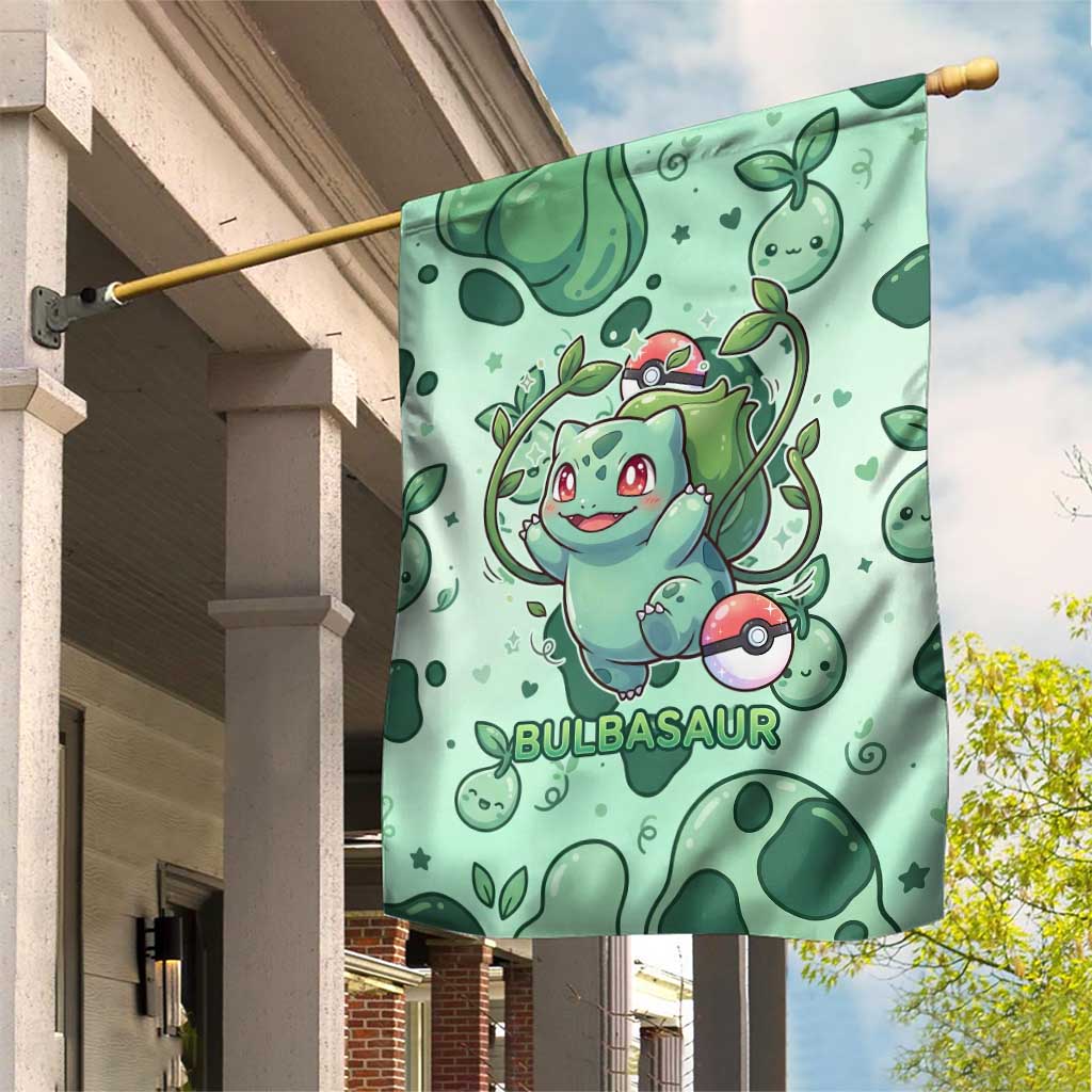 Bulbasaur Garden Flag Playful Leafy Sprout Art