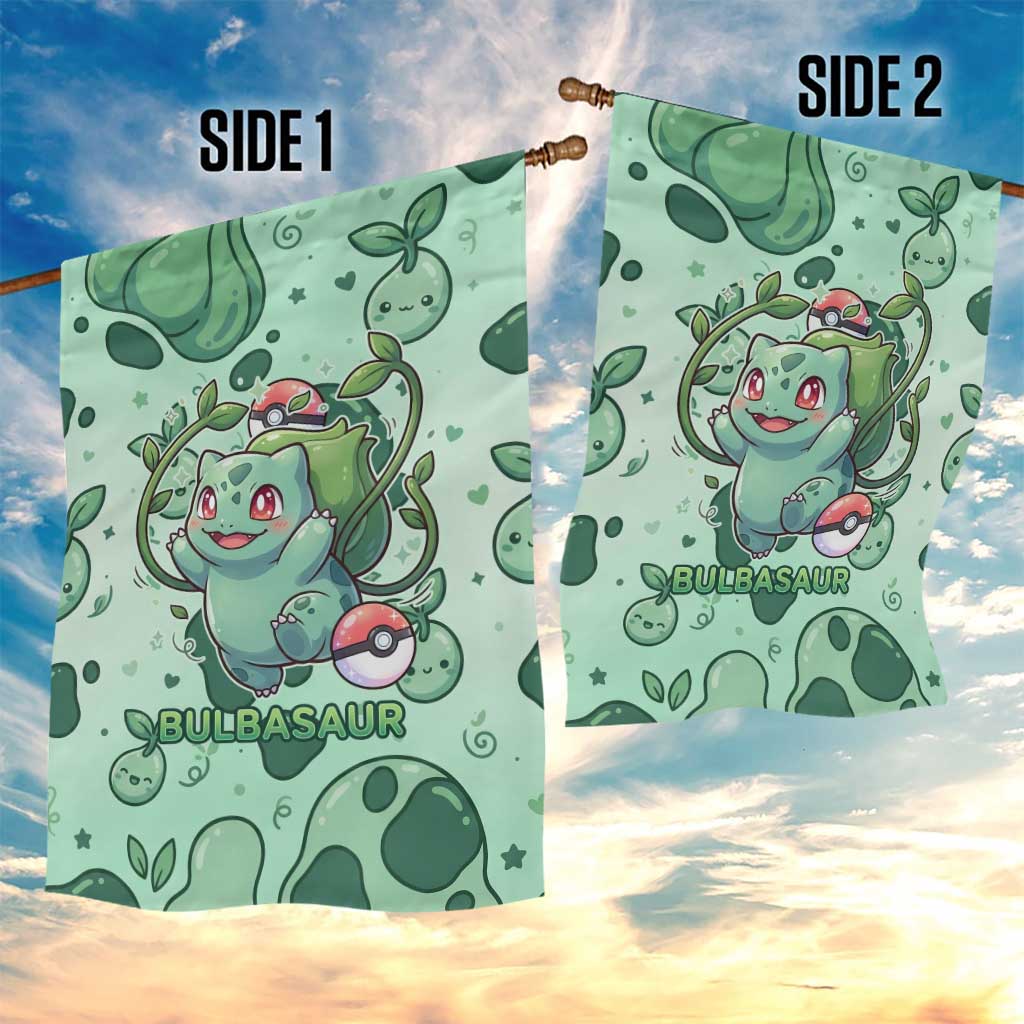 Bulbasaur Garden Flag Playful Leafy Sprout Art