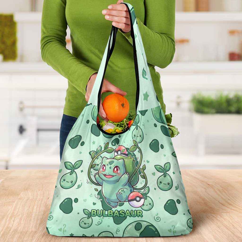 Bulbasaur Grocery Bag Playful Leafy Sprout Art