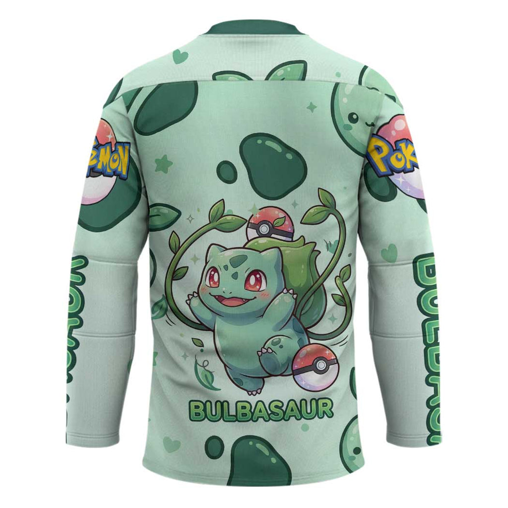 Bulbasaur Hockey Jersey Playful Leafy Sprout Art