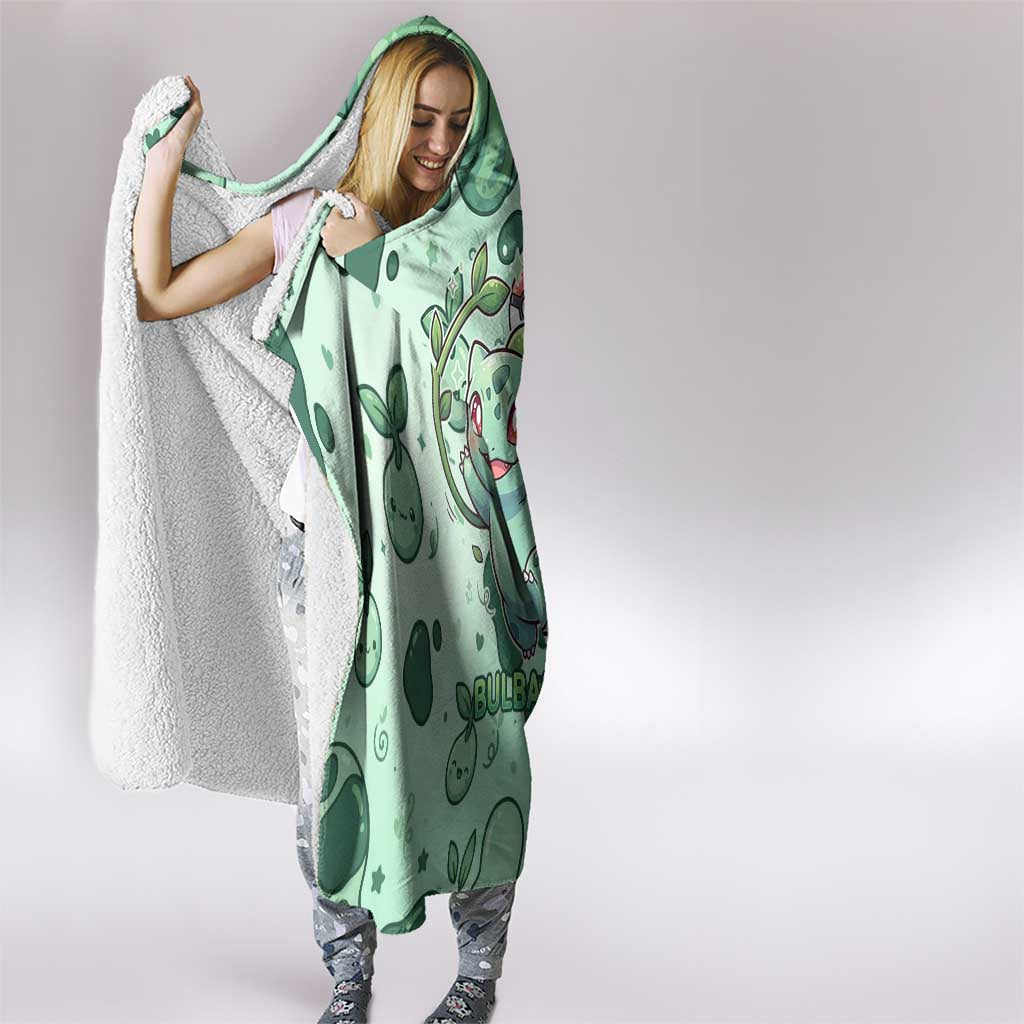 Bulbasaur Hooded Blanket Playful Leafy Sprout Art