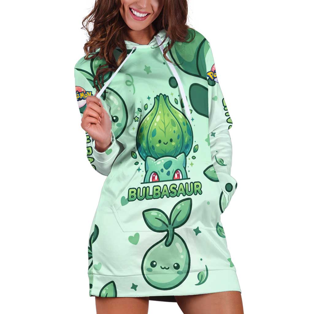 Bulbasaur Hoodie Dress Playful Leafy Sprout Art