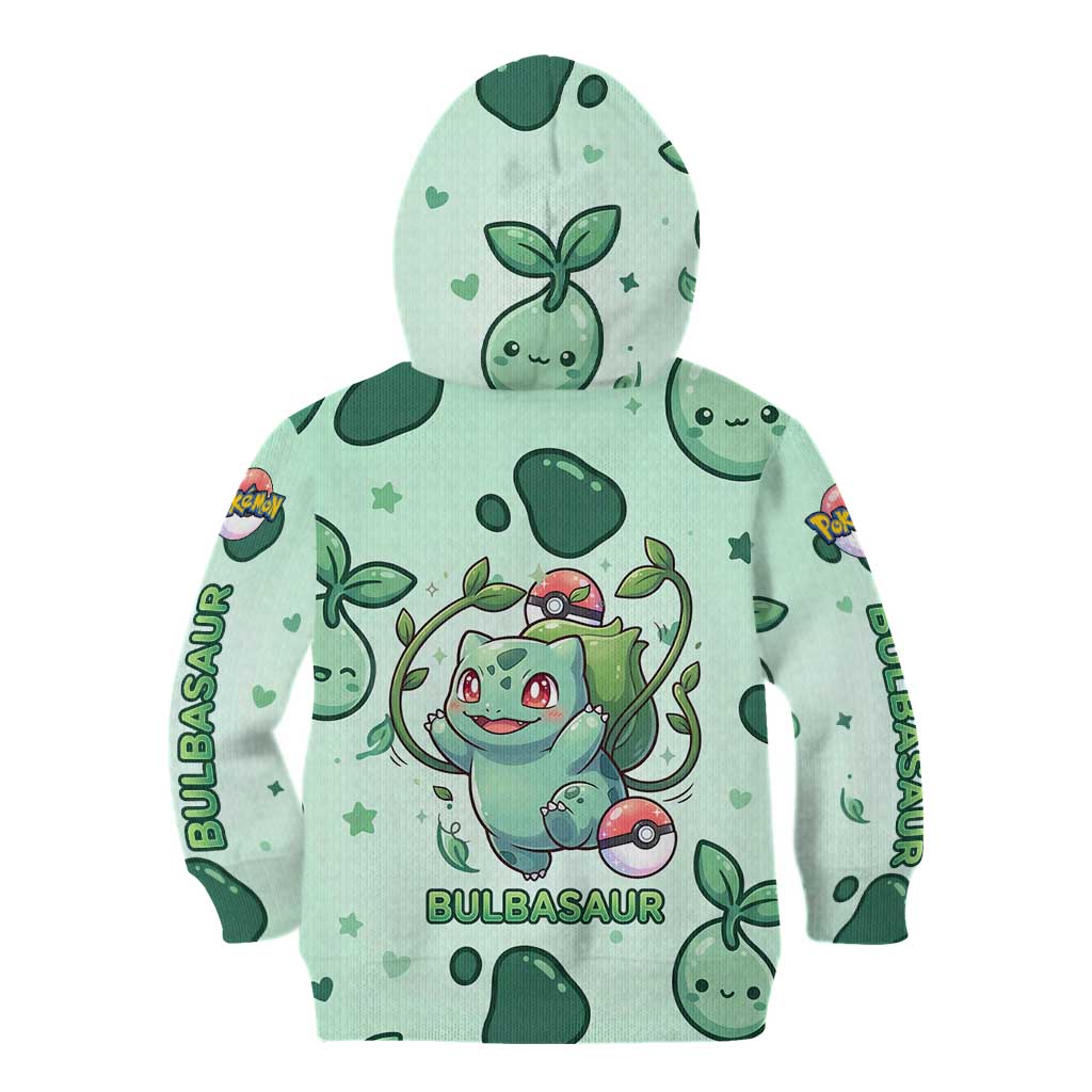 Bulbasaur Kid Hoodie Playful Leafy Sprout Art