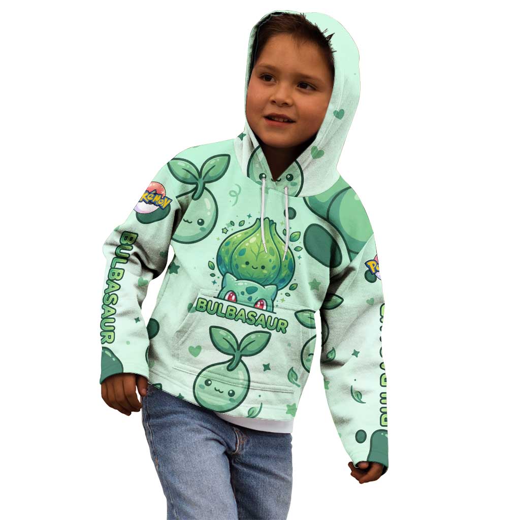 Bulbasaur Kid Hoodie Playful Leafy Sprout Art