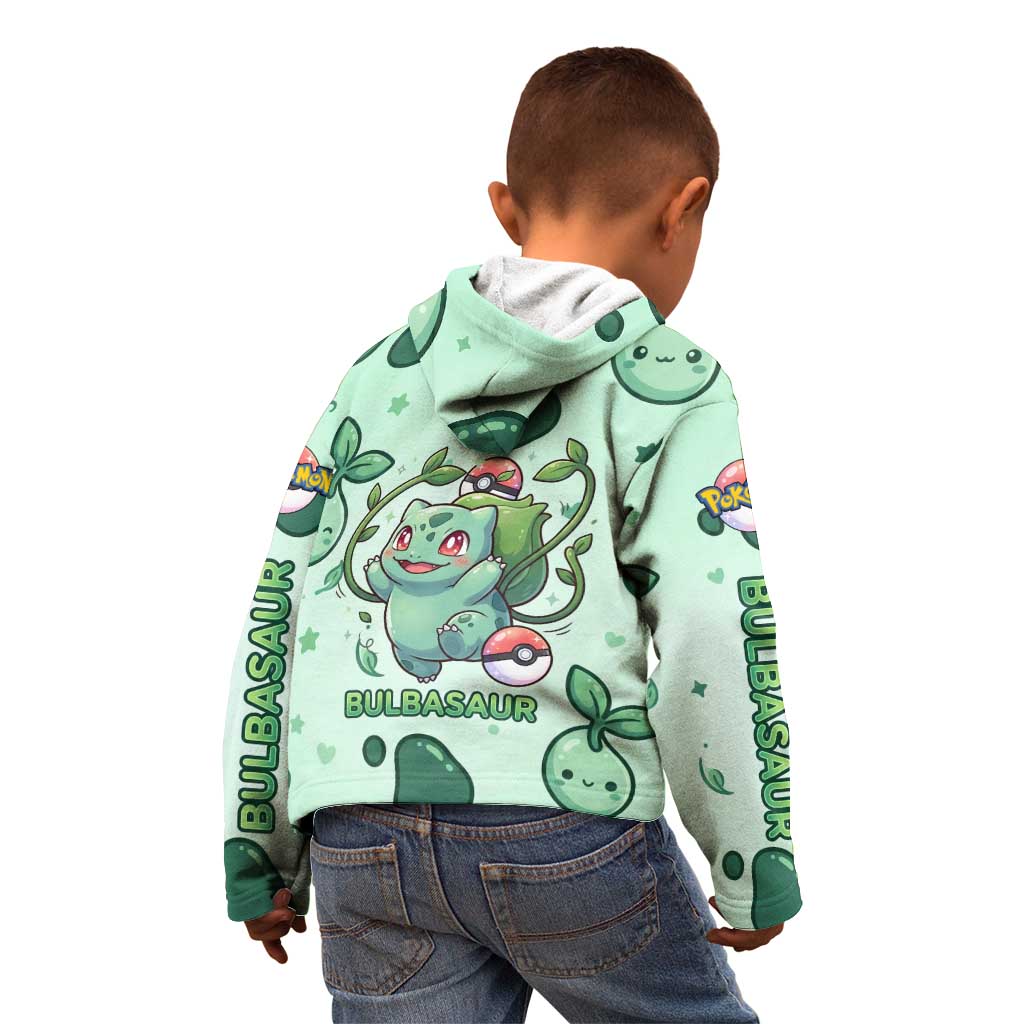 Bulbasaur Kid Hoodie Playful Leafy Sprout Art
