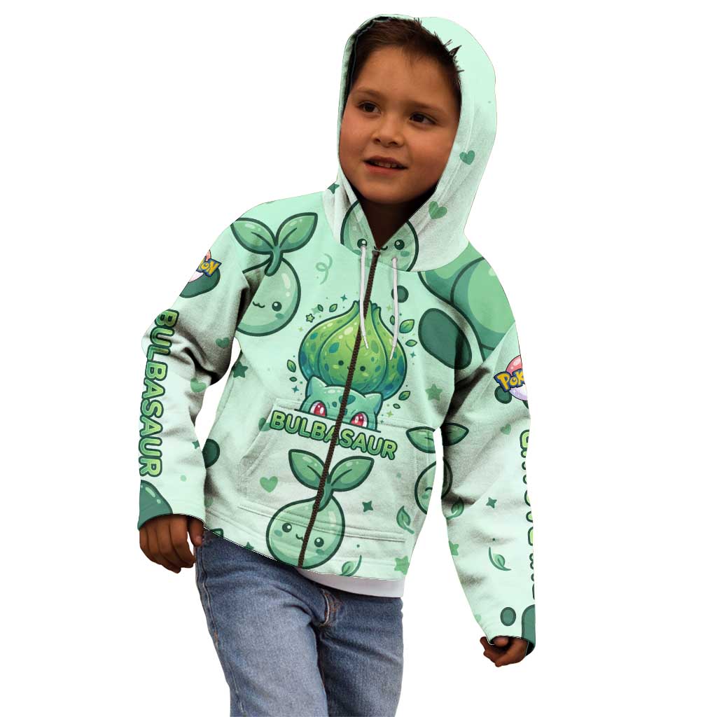 Bulbasaur Kid Hoodie Playful Leafy Sprout Art