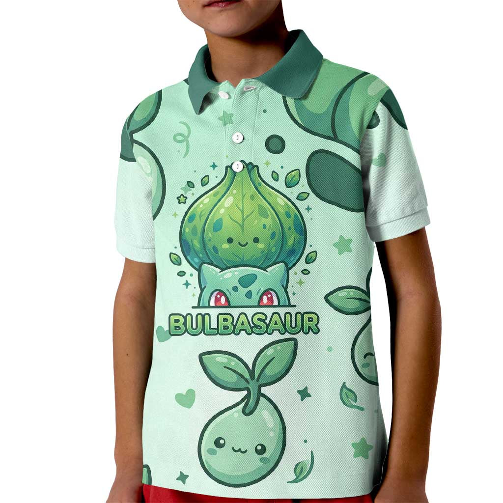 Bulbasaur Kid Polo Shirt Playful Leafy Sprout Art