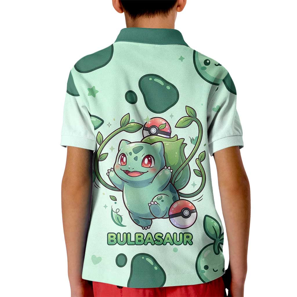 Bulbasaur Kid Polo Shirt Playful Leafy Sprout Art