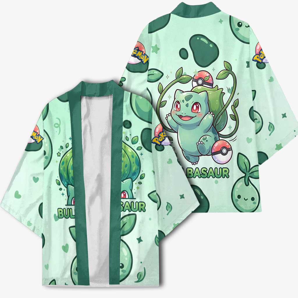 Bulbasaur Kimono Playful Leafy Sprout Art