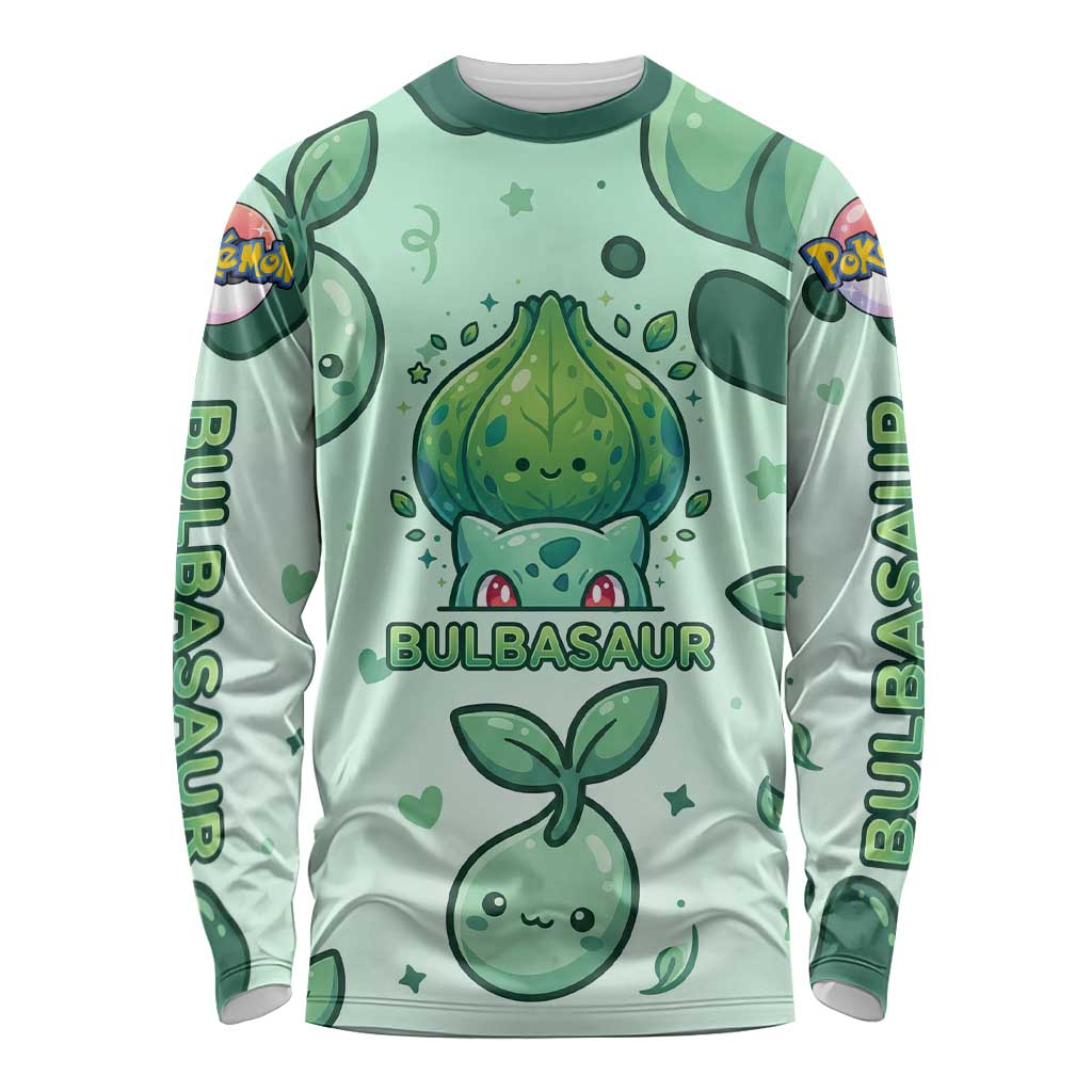 Bulbasaur Long Sleeve Shirt Playful Leafy Sprout Art
