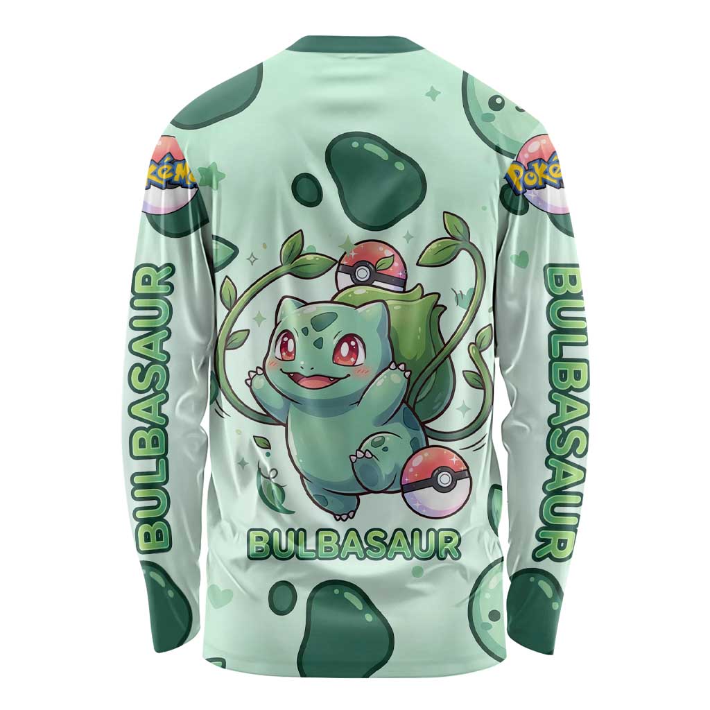 Bulbasaur Long Sleeve Shirt Playful Leafy Sprout Art