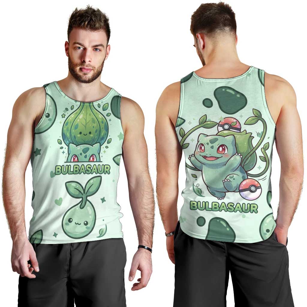 Bulbasaur Men Tank Top Playful Leafy Sprout Art