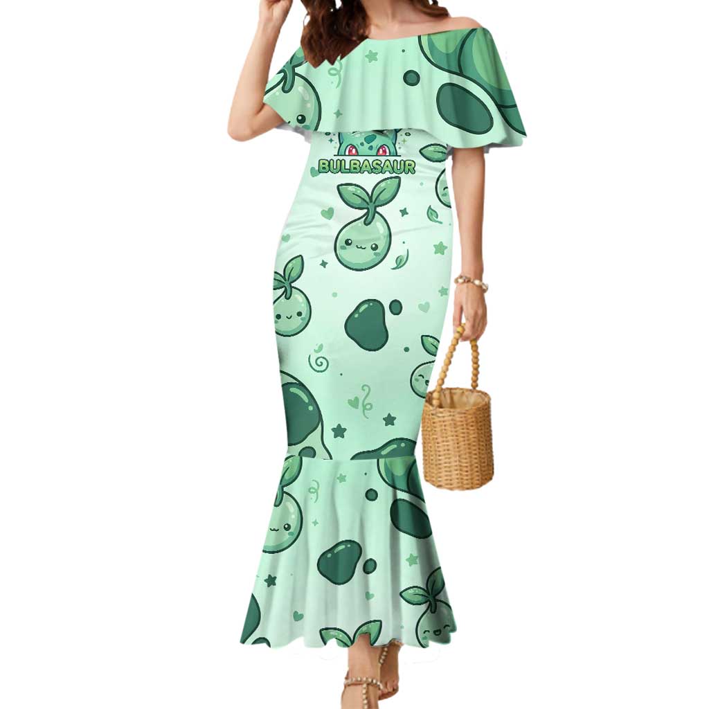 Bulbasaur Mermaid Dress Playful Leafy Sprout Art