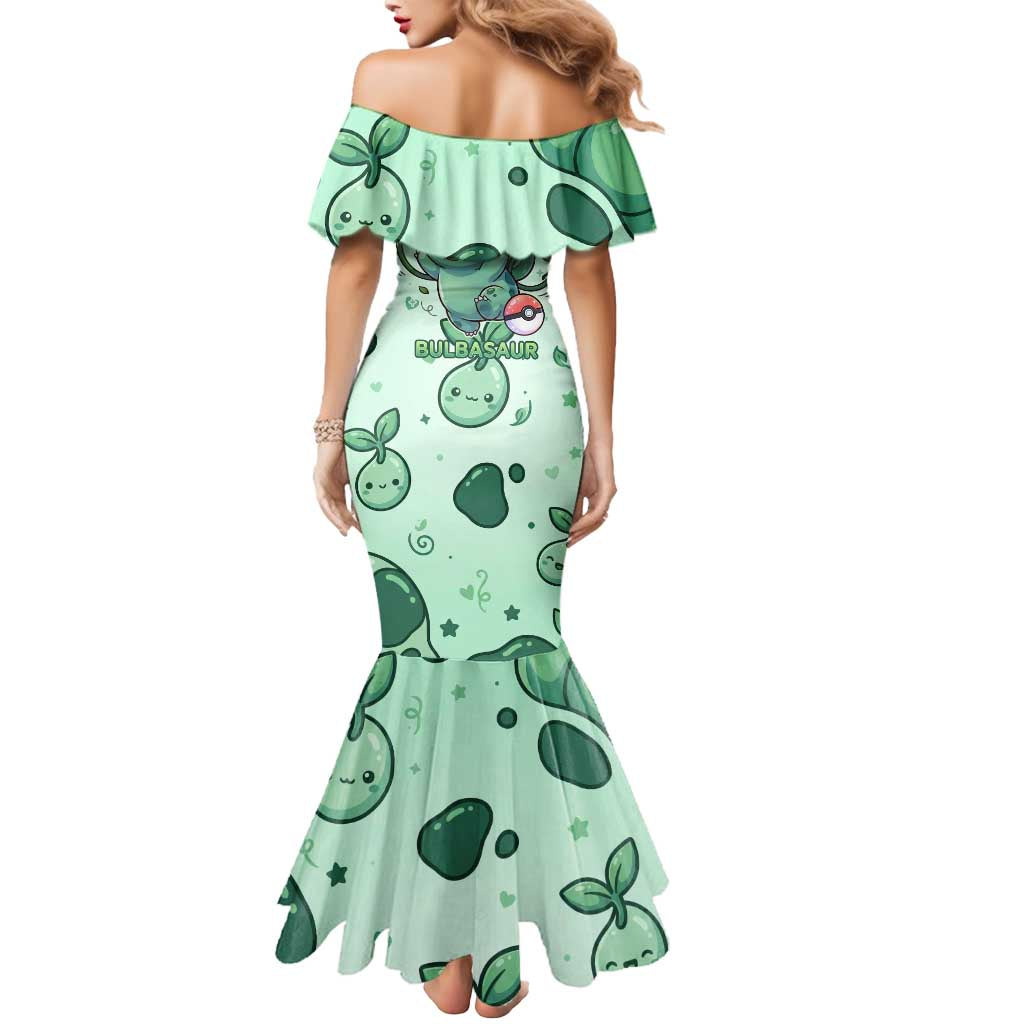 Bulbasaur Mermaid Dress Playful Leafy Sprout Art