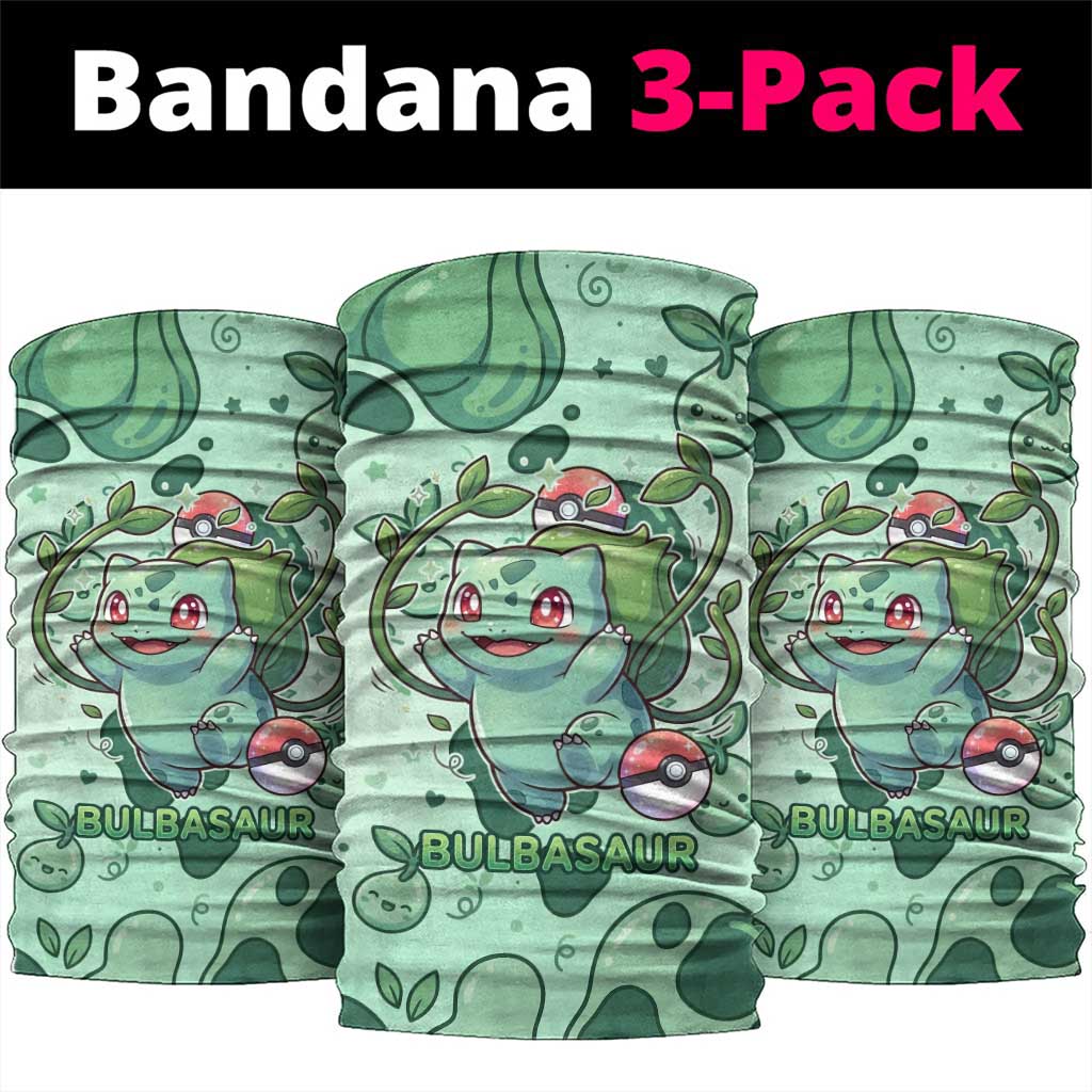 Bulbasaur Neck Gaiter Playful Leafy Sprout Art