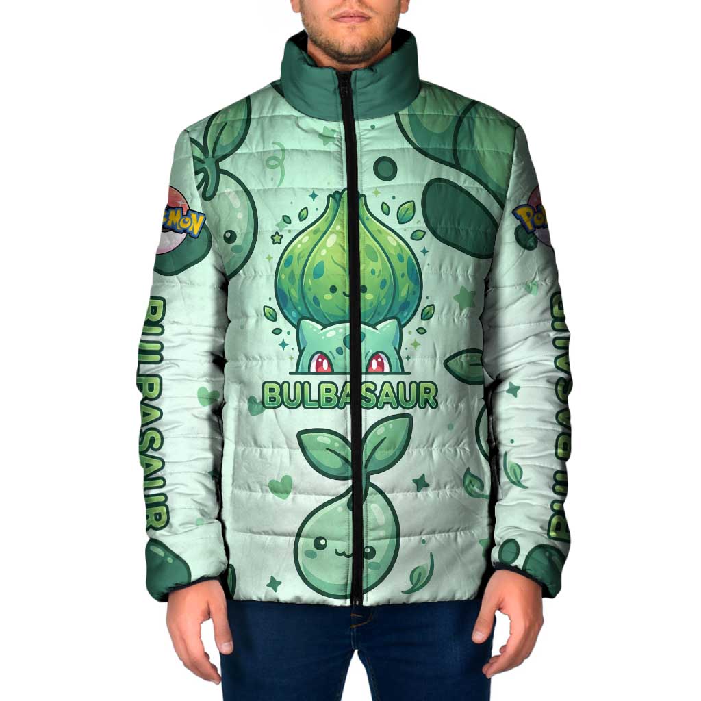 Bulbasaur Padded Jacket Playful Leafy Sprout Art