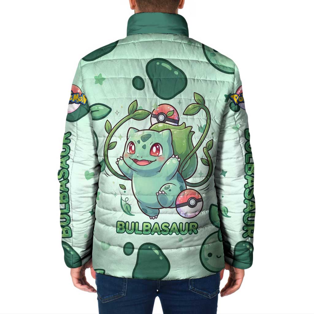 Bulbasaur Padded Jacket Playful Leafy Sprout Art