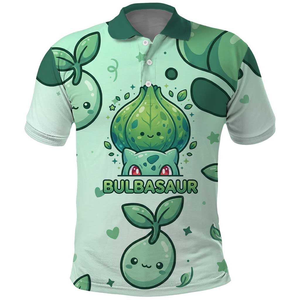 Bulbasaur Polo Shirt Playful Leafy Sprout Art