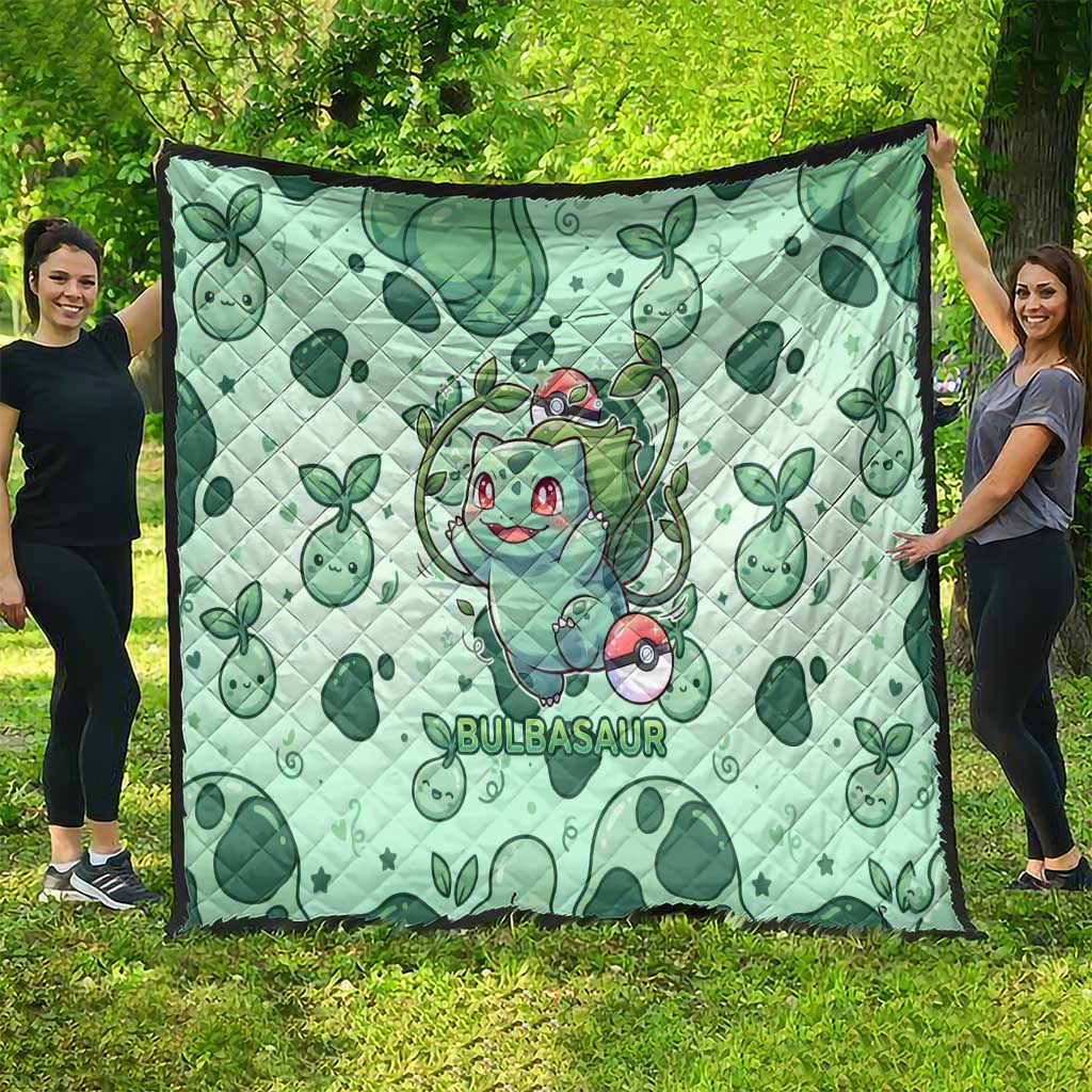 Bulbasaur Quilt Playful Leafy Sprout Art