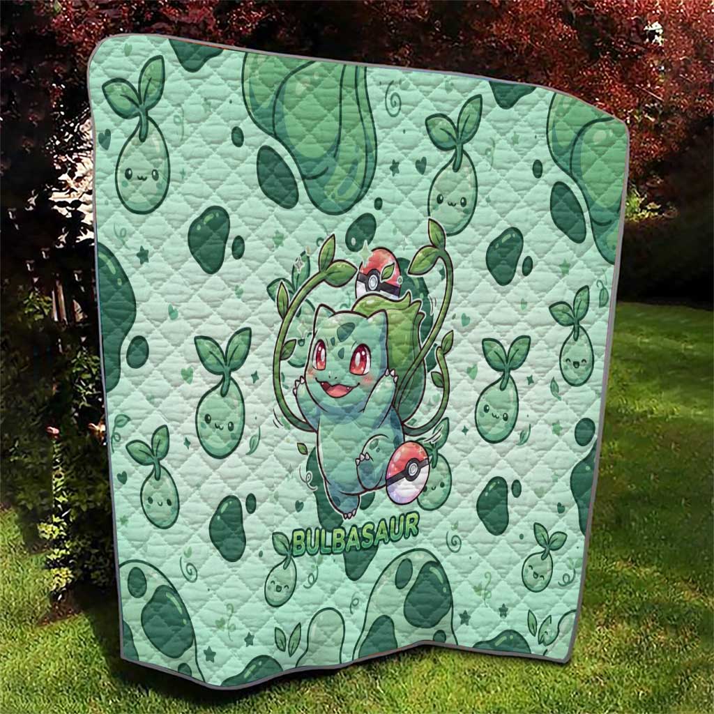 Bulbasaur Quilt Playful Leafy Sprout Art