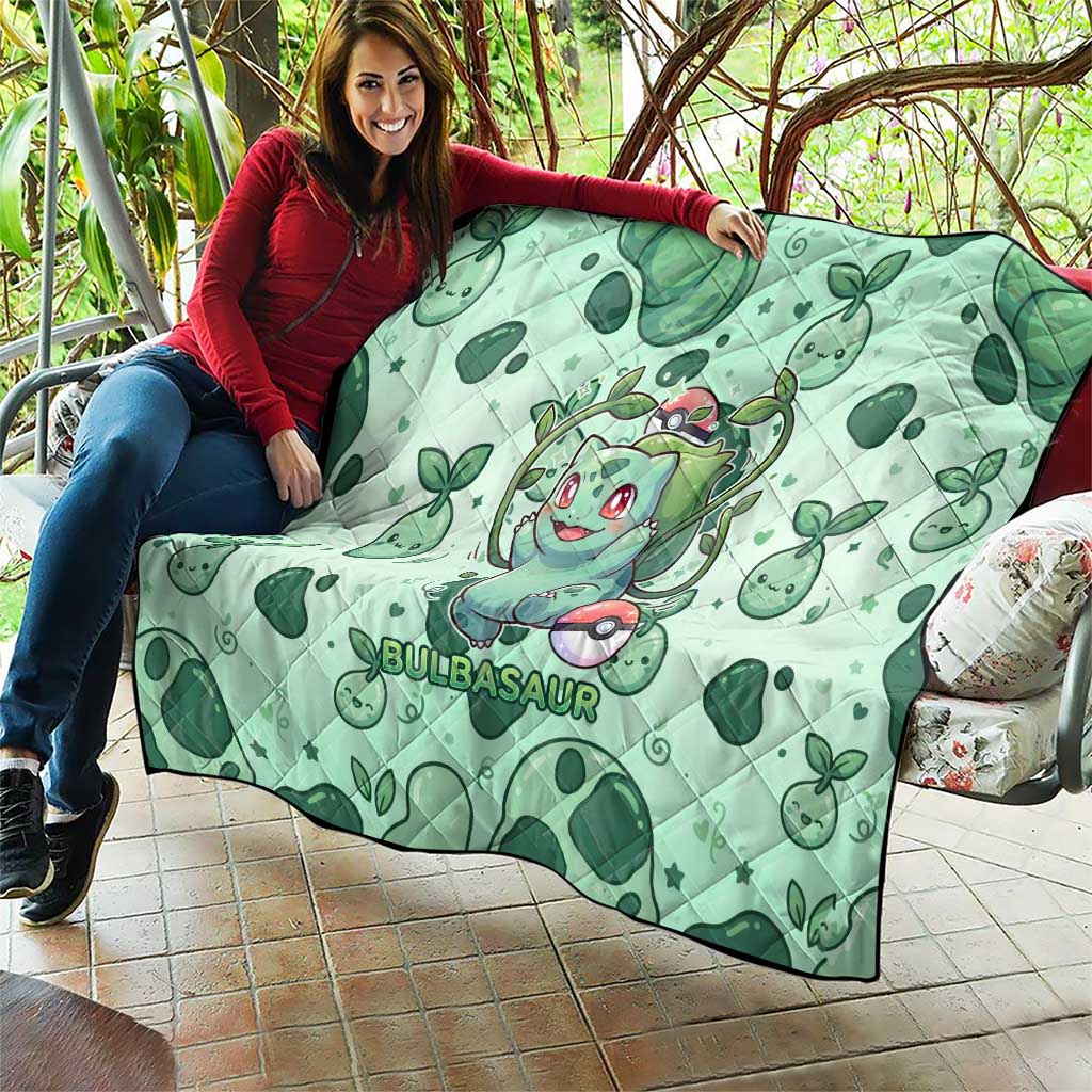 Bulbasaur Quilt Playful Leafy Sprout Art