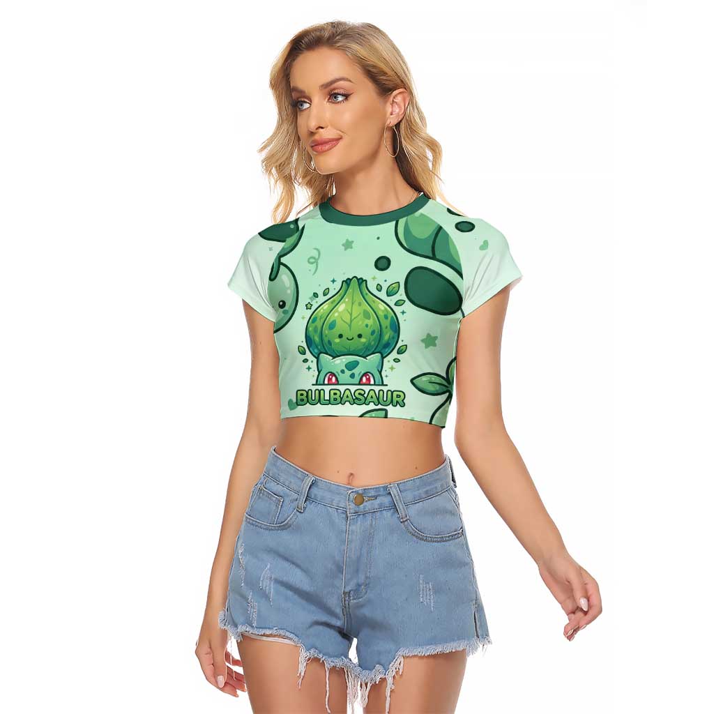 Bulbasaur Raglan Cropped T Shirt Playful Leafy Sprout Art