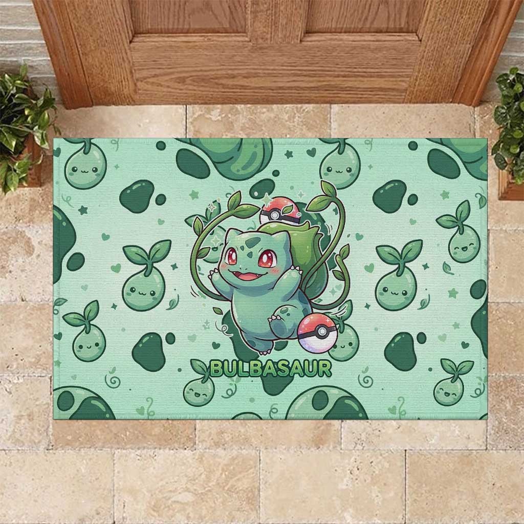 Bulbasaur Rubber Doormat Playful Leafy Sprout Art