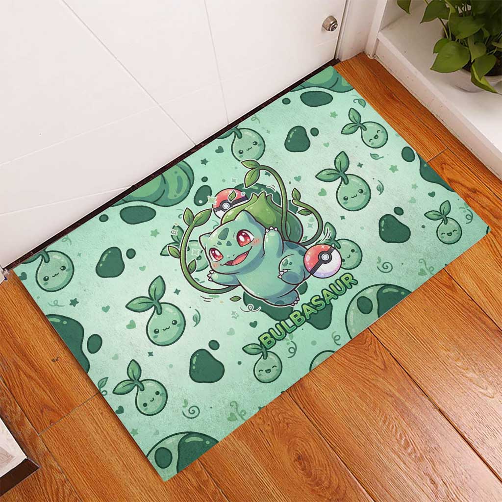 Bulbasaur Rubber Doormat Playful Leafy Sprout Art