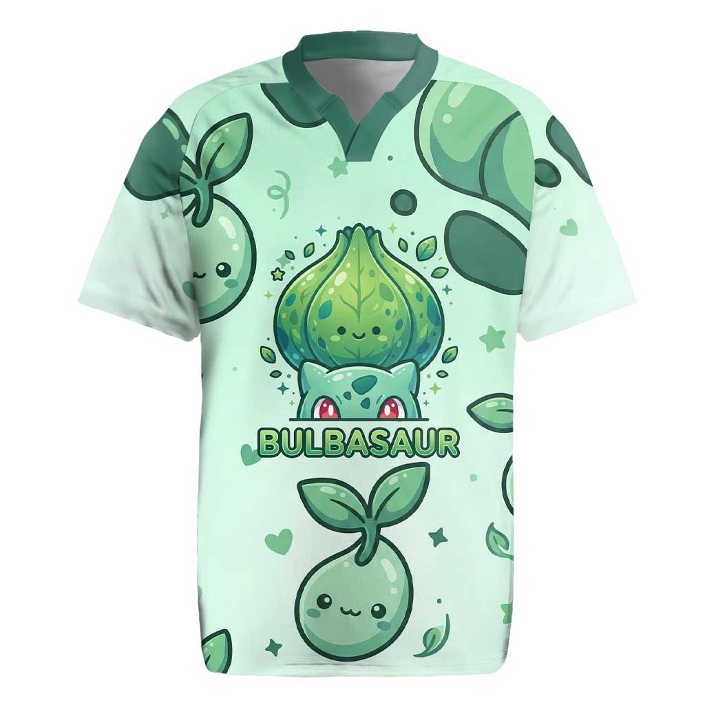 Bulbasaur Rugby Jersey Playful Leafy Sprout Art