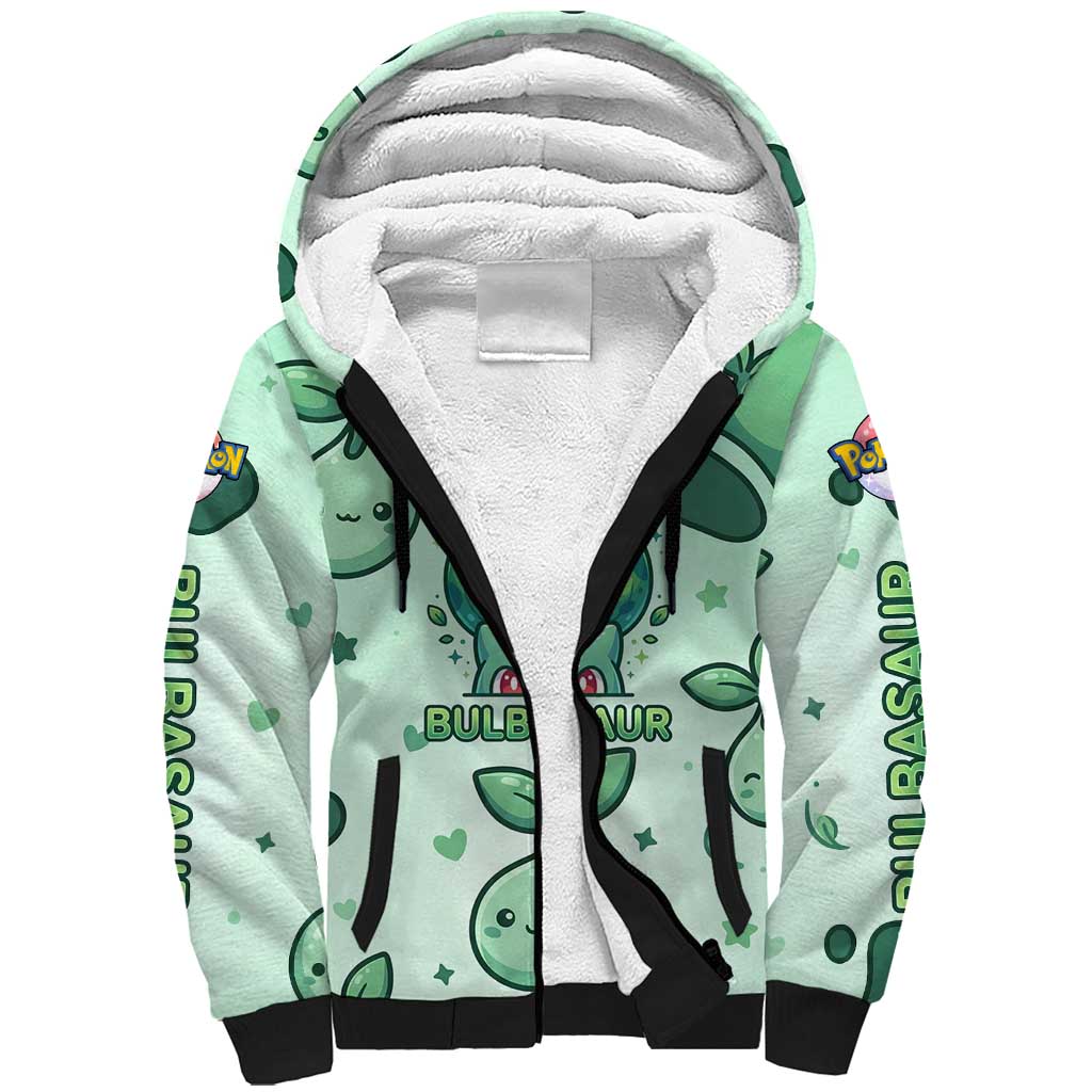 Bulbasaur Sherpa Hoodie Playful Leafy Sprout Art