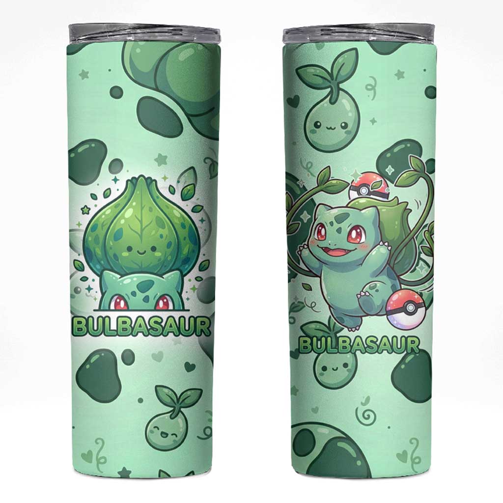 Bulbasaur Skinny Tumbler Playful Leafy Sprout Art