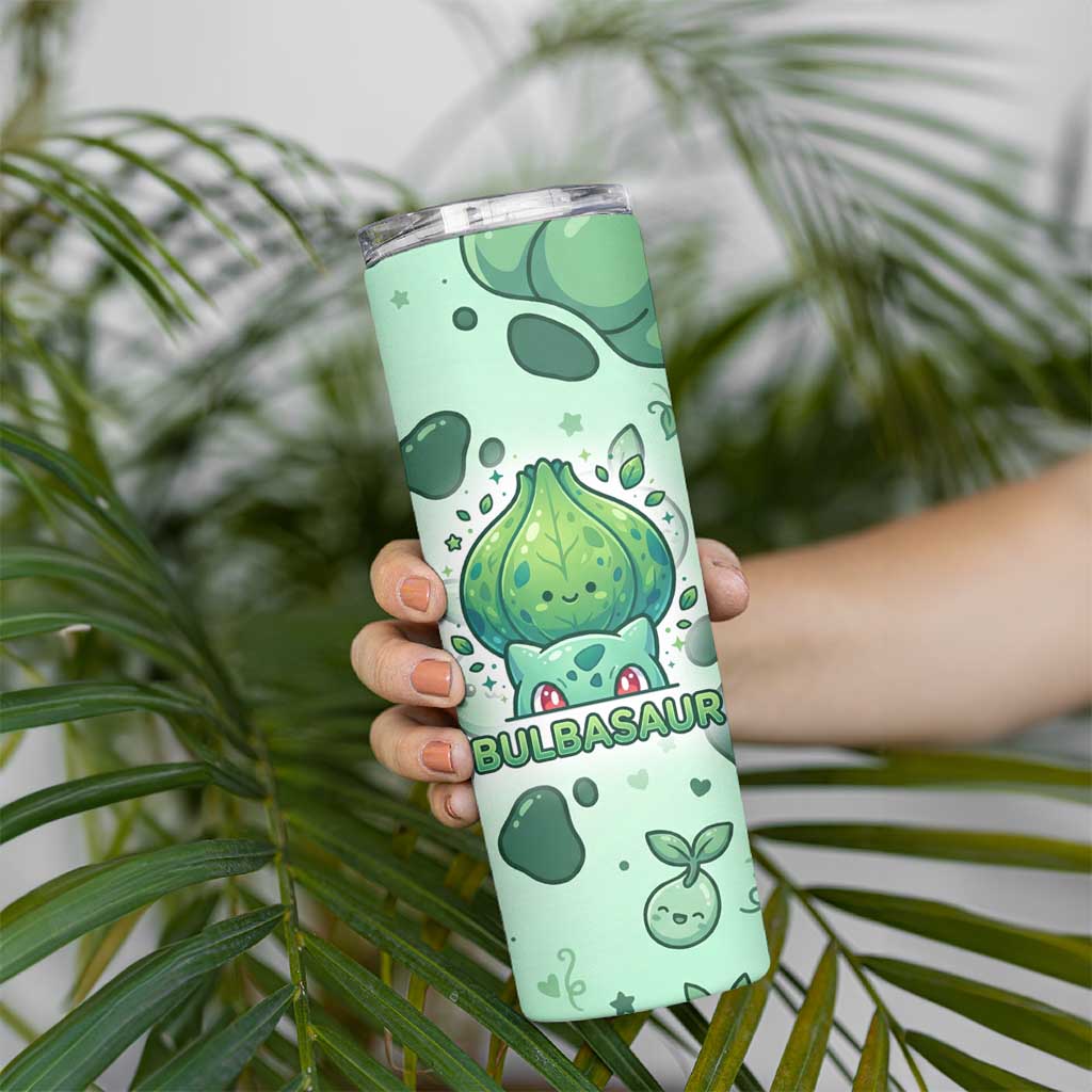 Bulbasaur Skinny Tumbler Playful Leafy Sprout Art