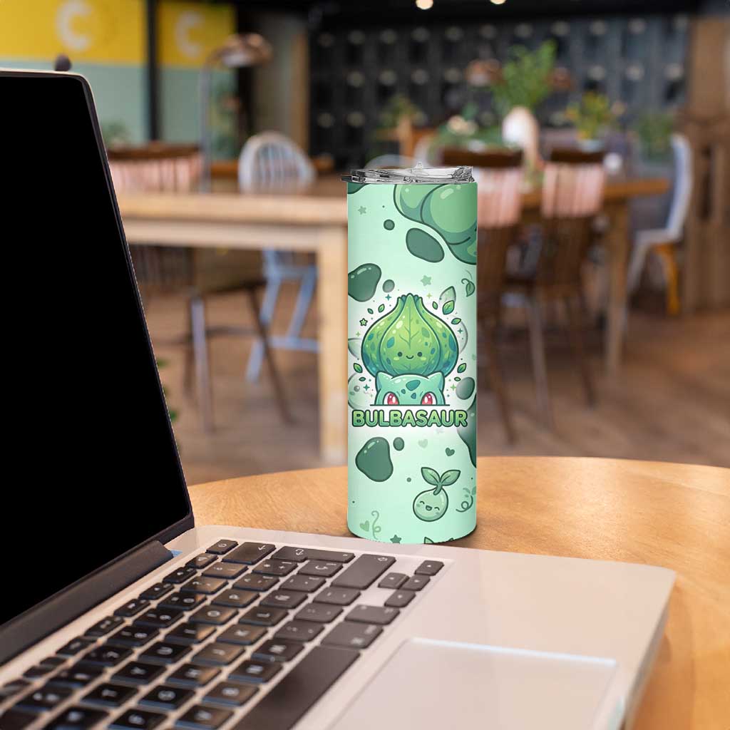 Bulbasaur Skinny Tumbler Playful Leafy Sprout Art