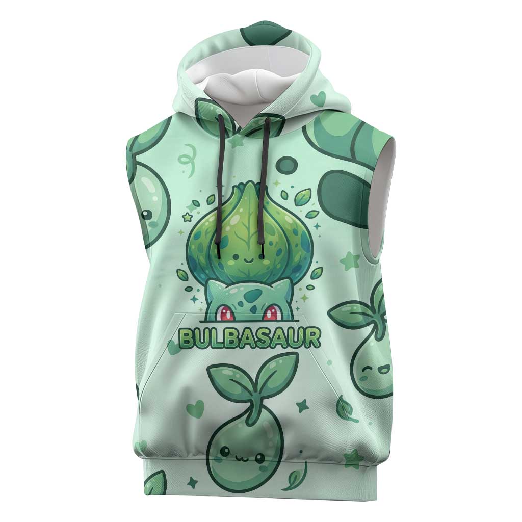 Bulbasaur Sleeveless Hoodie Playful Leafy Sprout Art