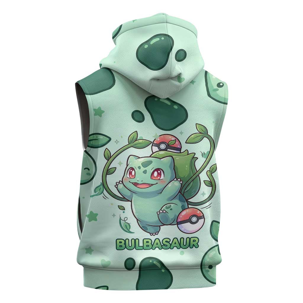 Bulbasaur Sleeveless Hoodie Playful Leafy Sprout Art