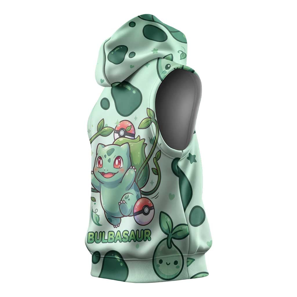 Bulbasaur Sleeveless Hoodie Playful Leafy Sprout Art