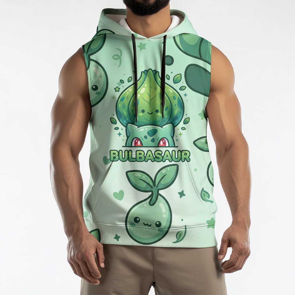 Bulbasaur Sleeveless Hoodie Playful Leafy Sprout Art
