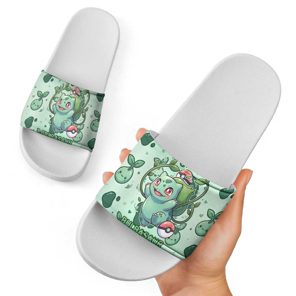 Bulbasaur Slide Sandals Playful Leafy Sprout Art