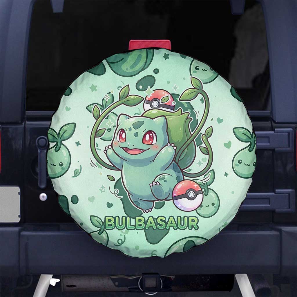 Bulbasaur Spare Tire Cover Playful Leafy Sprout Art