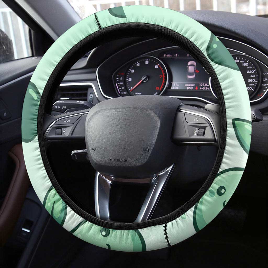 Bulbasaur Steering Wheel Cover Playful Leafy Sprout Art