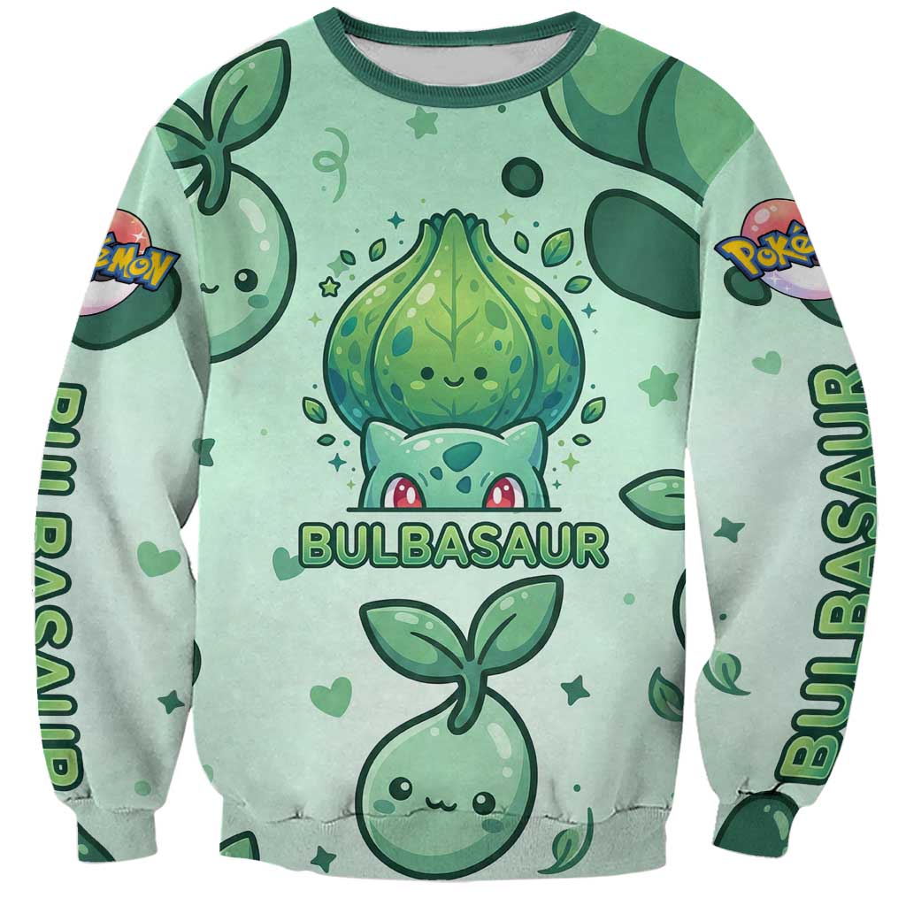 Bulbasaur Sweatshirt Playful Leafy Sprout Art