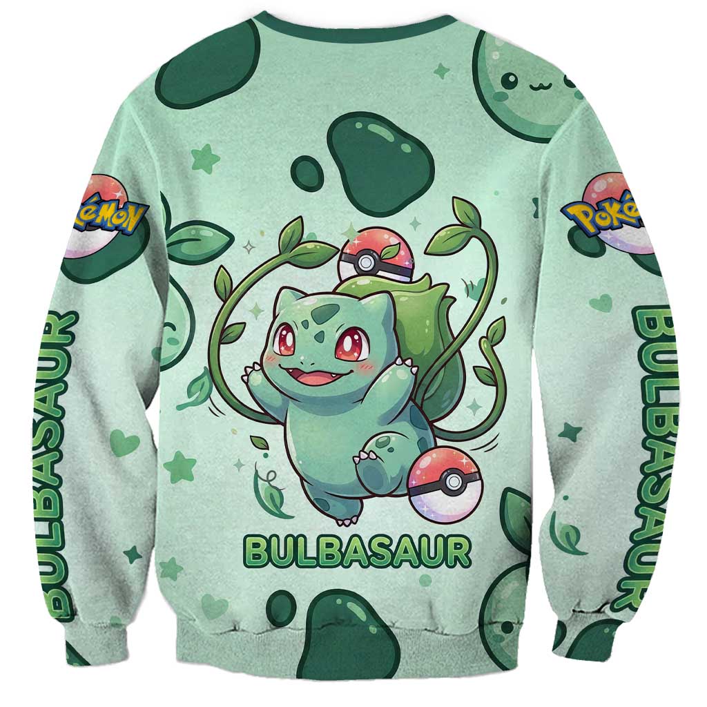 Bulbasaur Sweatshirt Playful Leafy Sprout Art