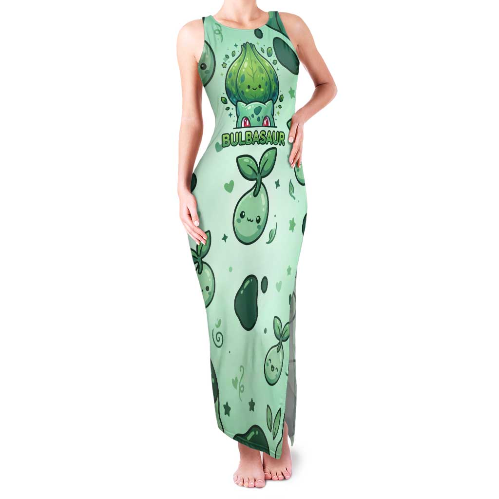 Bulbasaur Tank Maxi Dress Playful Leafy Sprout Art