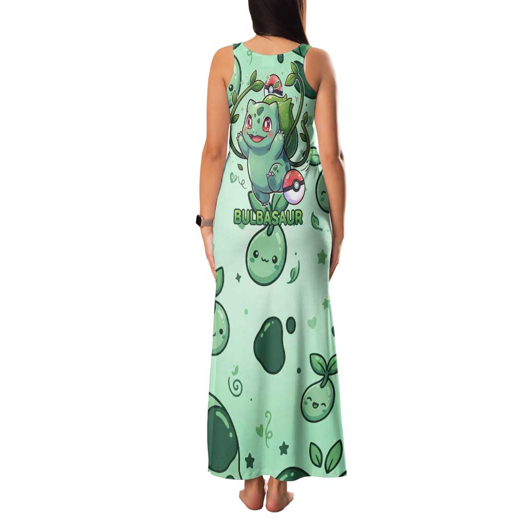 Bulbasaur Tank Maxi Dress Playful Leafy Sprout Art